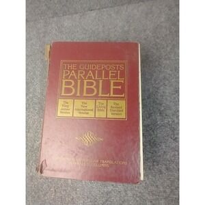 Guideposts Parallel Bible KJV NIV Living RSV Red Hardcover 1981 Zondervan